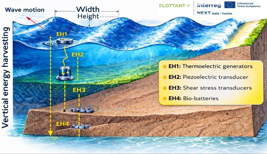 Figura che rappresenta le diverse componenti per L'Energy Harvesting all'interno del progetto.