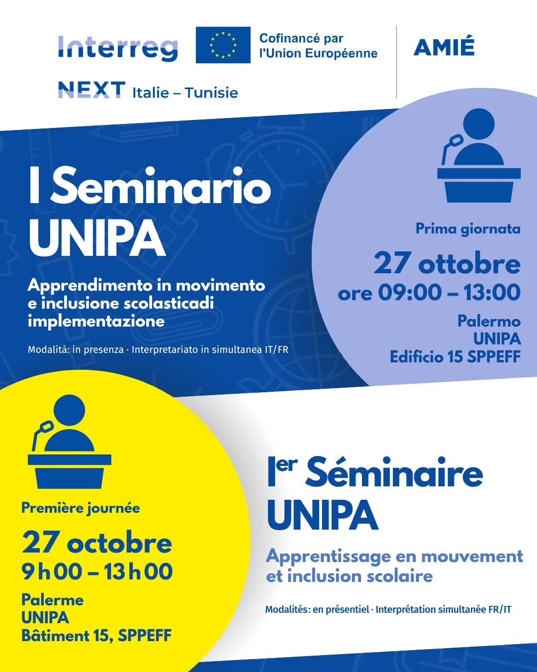 Locandina del seminario UNIPA AMIé